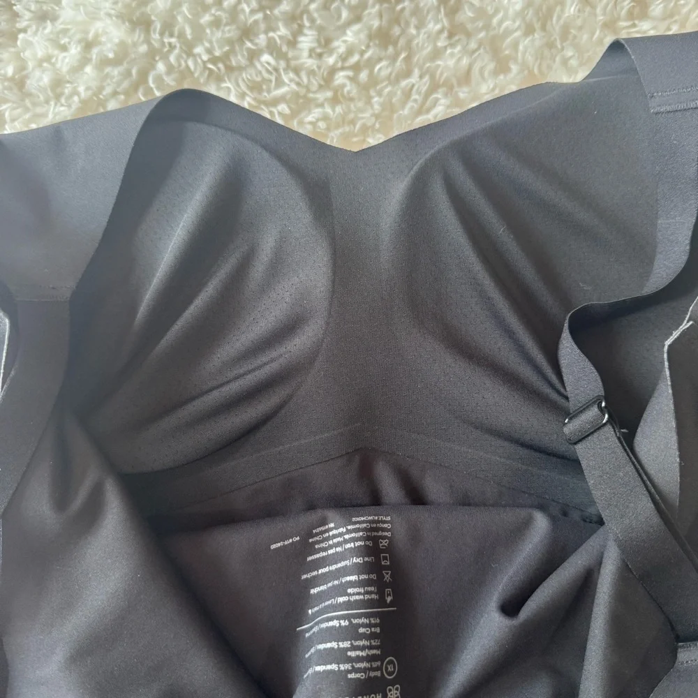 HONEYLOVE LiftWear Tank Shapewear Vamp Black Seamless Smoothing Wire Free Sz 1X - Picture 12 of 14